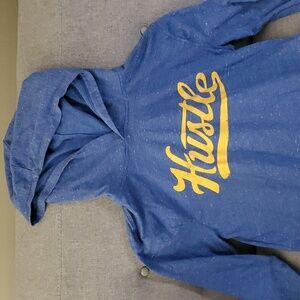 Old Navy Hoodie Pullover Hustle blue yellow lightweight boys size XL 14 - 16